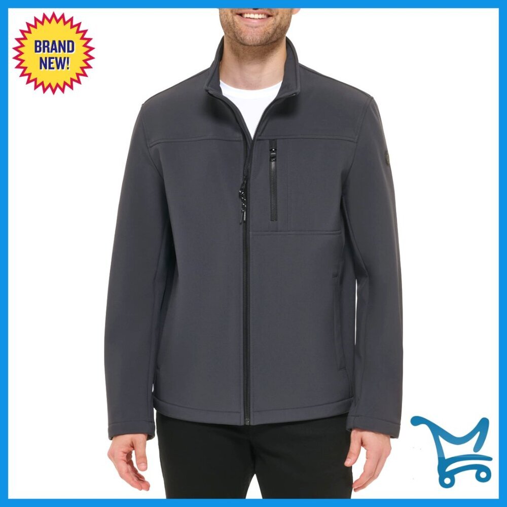 Men's Water Resistant Windbreaker Jacket, Lightweight Softshell with Pockets